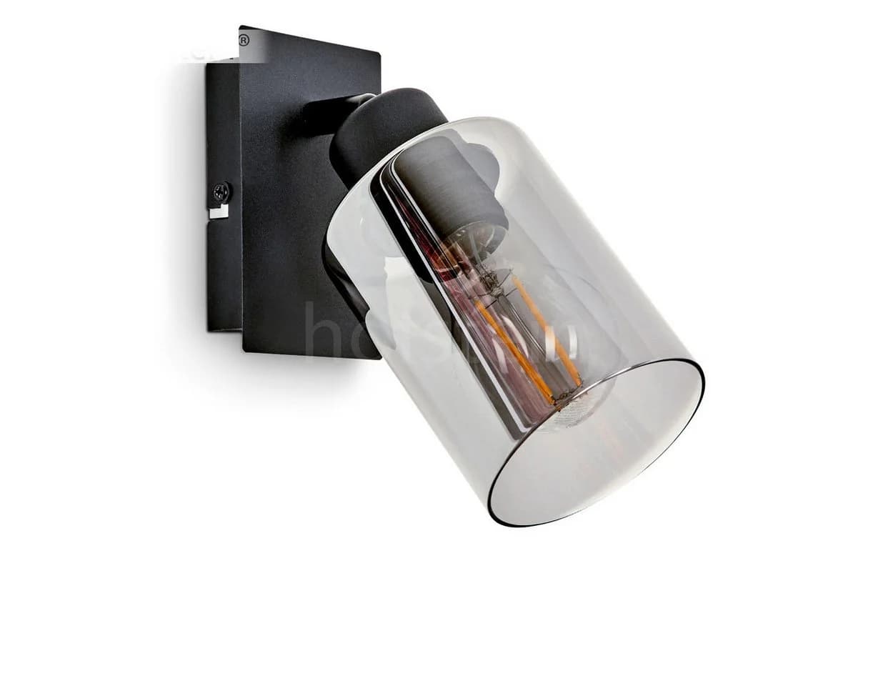 hofstein Wandleuchte »Bovo« Moderne Wandlampe Metall/Rauchglas Schwarz - Bild 2