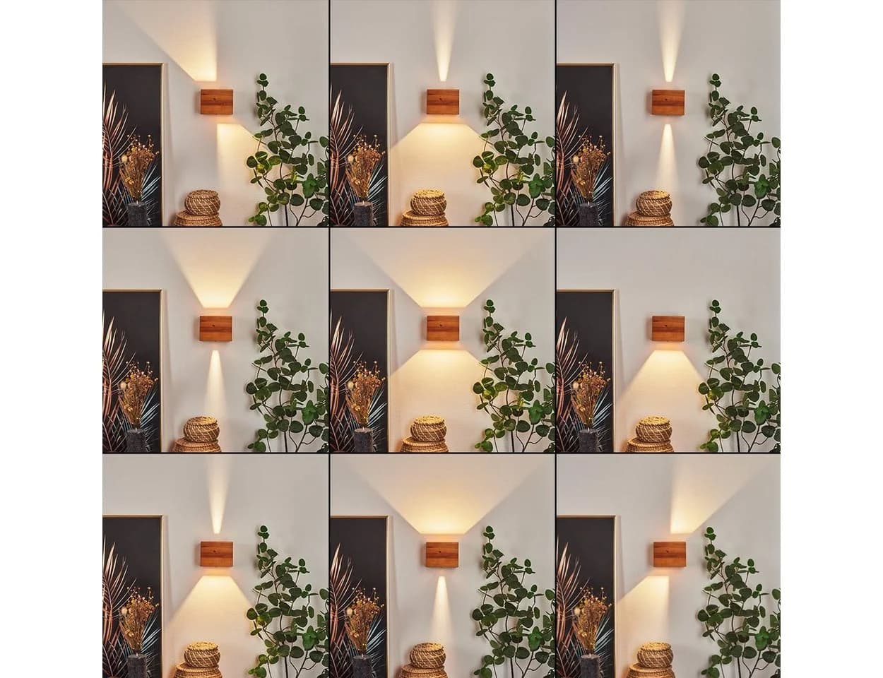 hofstein Wandleuchte Cortignano Holz Metall Natur Schwarz 3000 Kelvin LED - Bild 3