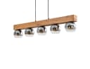 hofstein Pendelleuchte Canove 5x E27 Modern Holzoptik Schwarz Bild 2
