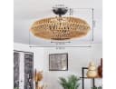 hofstein Deckenleuchte Alvi Metall Rattan Schwarz/Natur Modern Bild 5