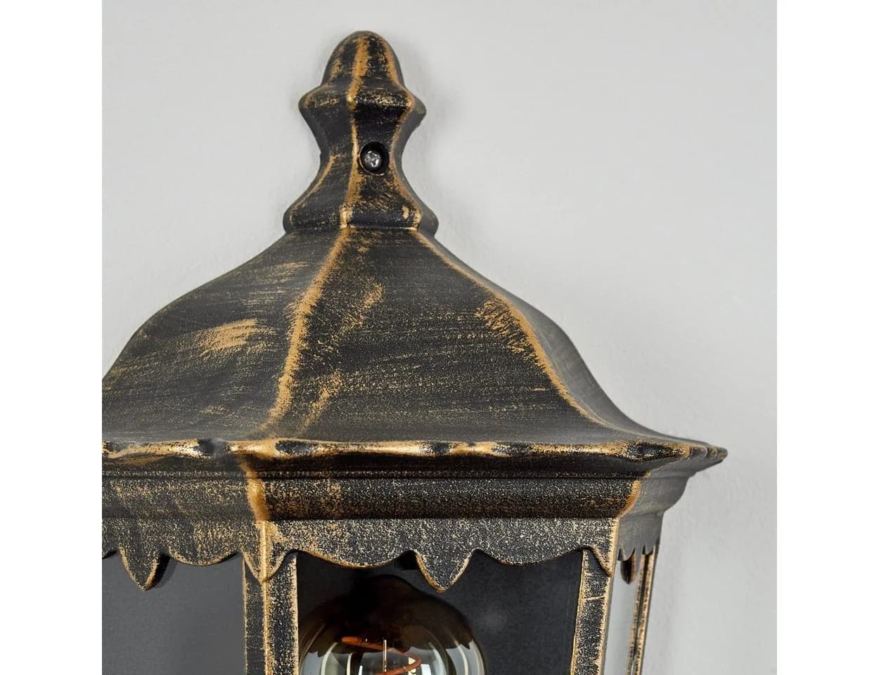 hofstein Außen-Wandleuchte Viano - Metall/Glas Braun-Gold/Klar - Bild 3