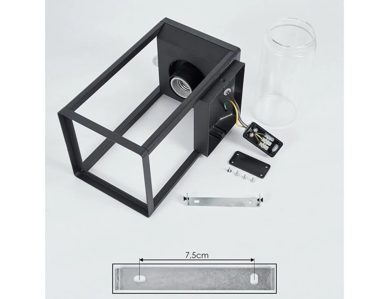 hofstein Außen-Wandleuchte »Besana« Metall/Glas Schwarz Bewegungsmelder - Bild 5