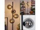 hofstein Stehlampe Garaguso Schwarz Rauchfarben Metall Glas Bild 1