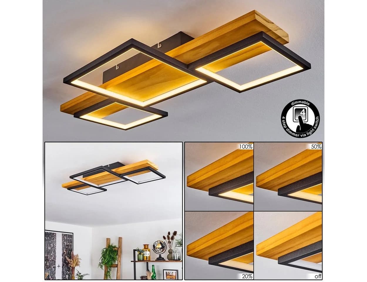 hofstein Deckenleuchte Palermo dimmbar LED 4000 Lumen