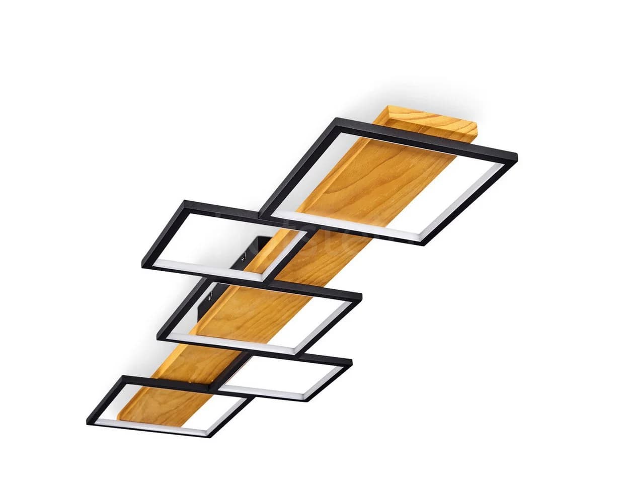 hofstein Deckenleuchte Palermo Dimmbar LED Schwarz/Natur - Bild 3