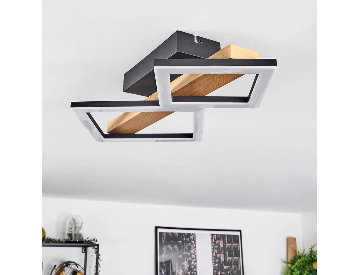 hofstein Deckenleuchte »Stoccareddo« Holz Metall Kunststoff 3000 Kelvin - Bild 5