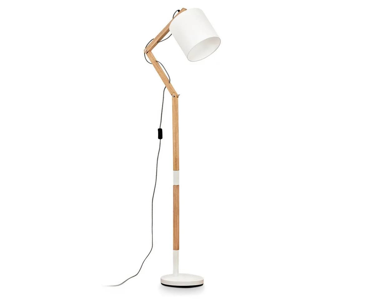 hofstein Stehlampe Weiß Skandinavisch Metall/Stoff/Holz - Bild 2