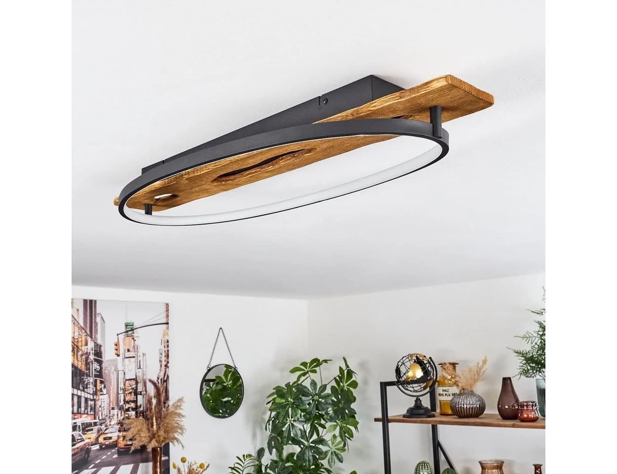hofstein Deckenleuchte Modern Skandinavisch LED Metall Holz