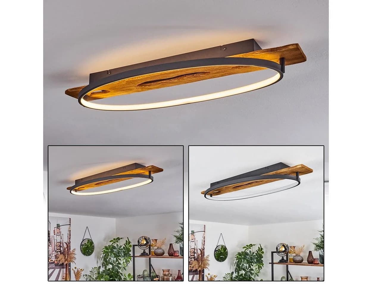 hofstein Deckenleuchte Modern Skandinavisch LED Metall Holz - Bild 2