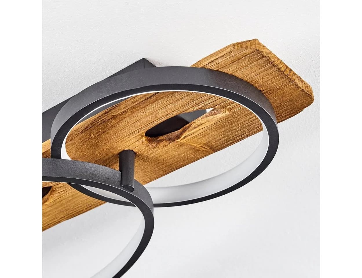 hofstein Deckenleuchte Skandinavisch Holz Metall LED Dimmbar 3000K - Bild 3