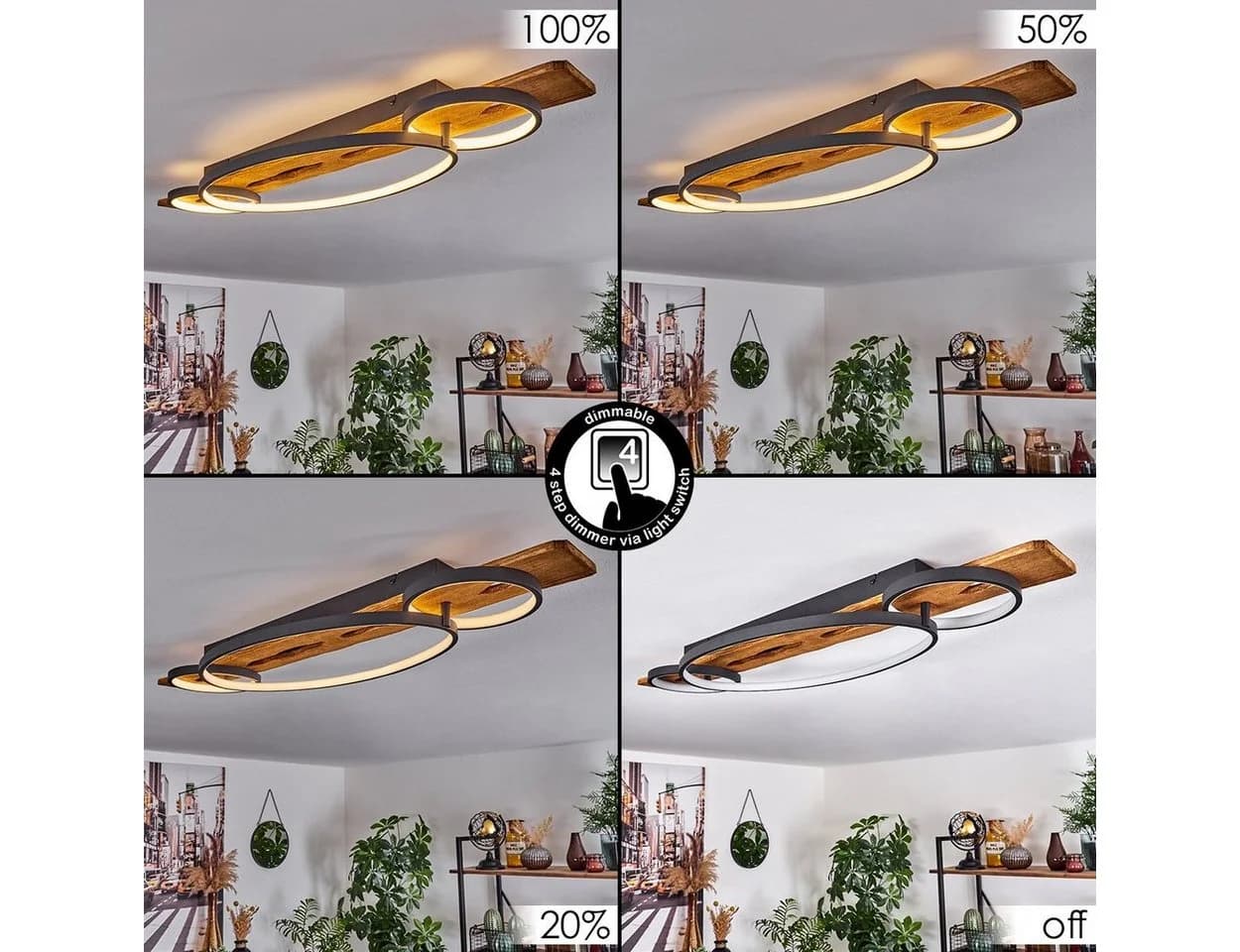 Hofstein LED Deckenleuchte 90cm Dimmbar 3000K