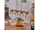 hofstein Pendelleuchte Modern Holz Metall Glas Schwarz Bild 1