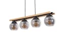 hofstein Pendelleuchte Modern Holz Metall Glas Schwarz Bild 2