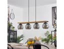 hofstein Pendelleuchte Modern Holz Metall Glas Schwarz Bild 3