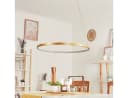 hofstein Pendelleuchte Modern LED Metall/Kunststoff Gold/Weiß Bild 1
