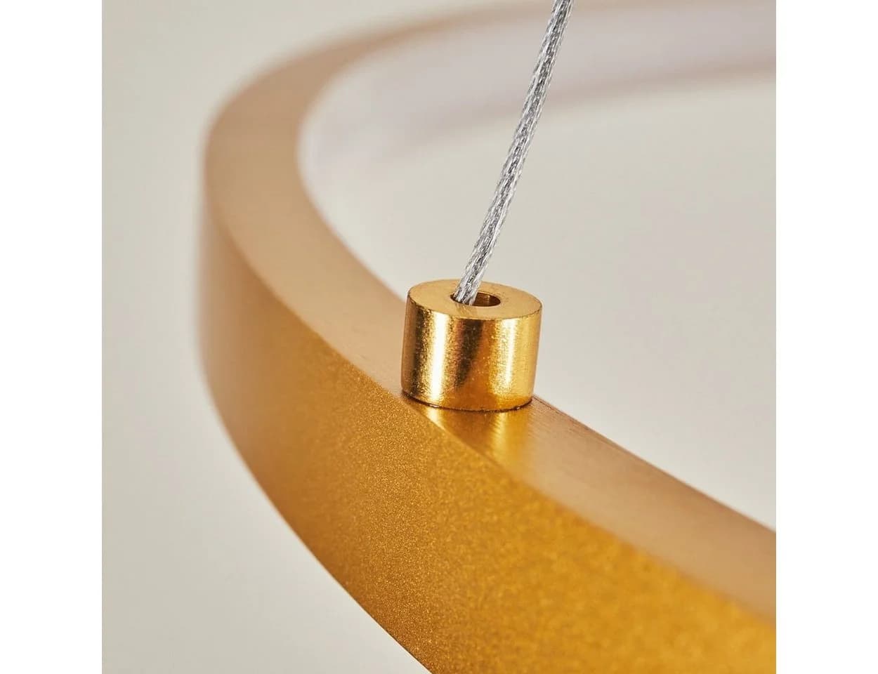 hofstein Pendelleuchte Modern LED Metall/Kunststoff Gold/Weiß - Bild 3