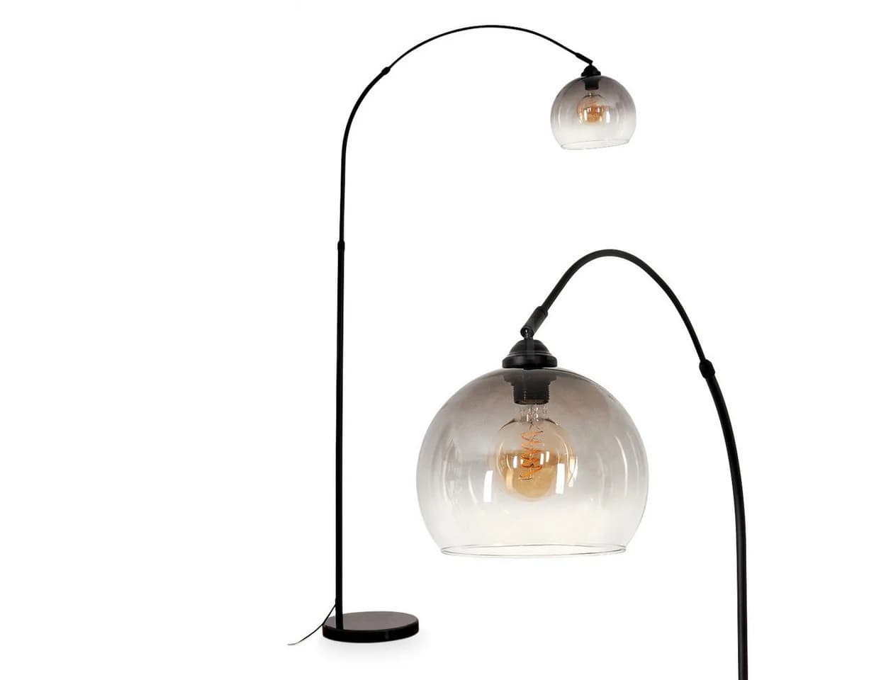 hofstein Stehlampe Schwarz Marmor Metall Glas Modern - Bild 2