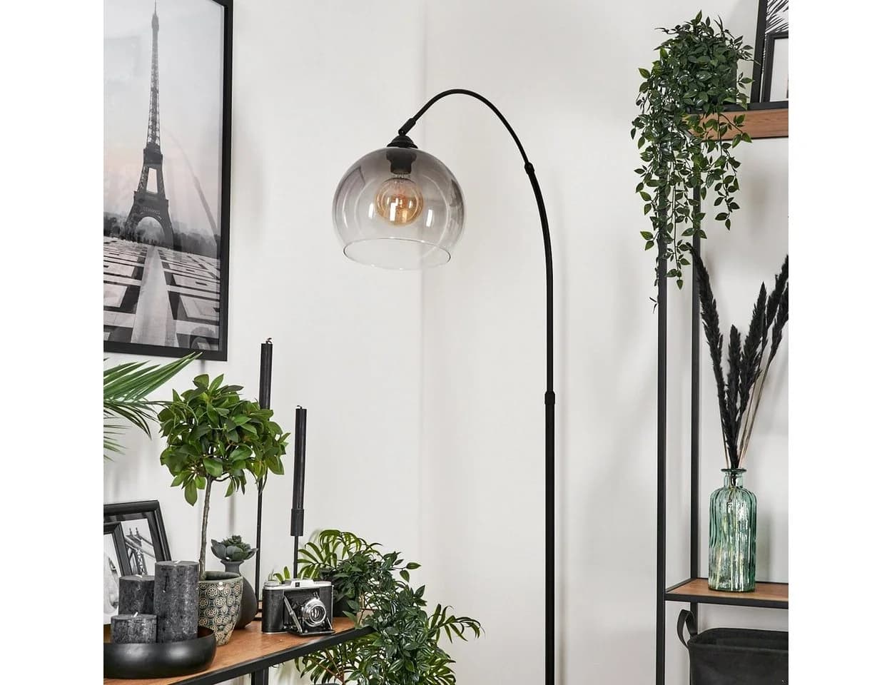 hofstein Stehlampe Schwarz Marmor Metall Glas Modern - Bild 3