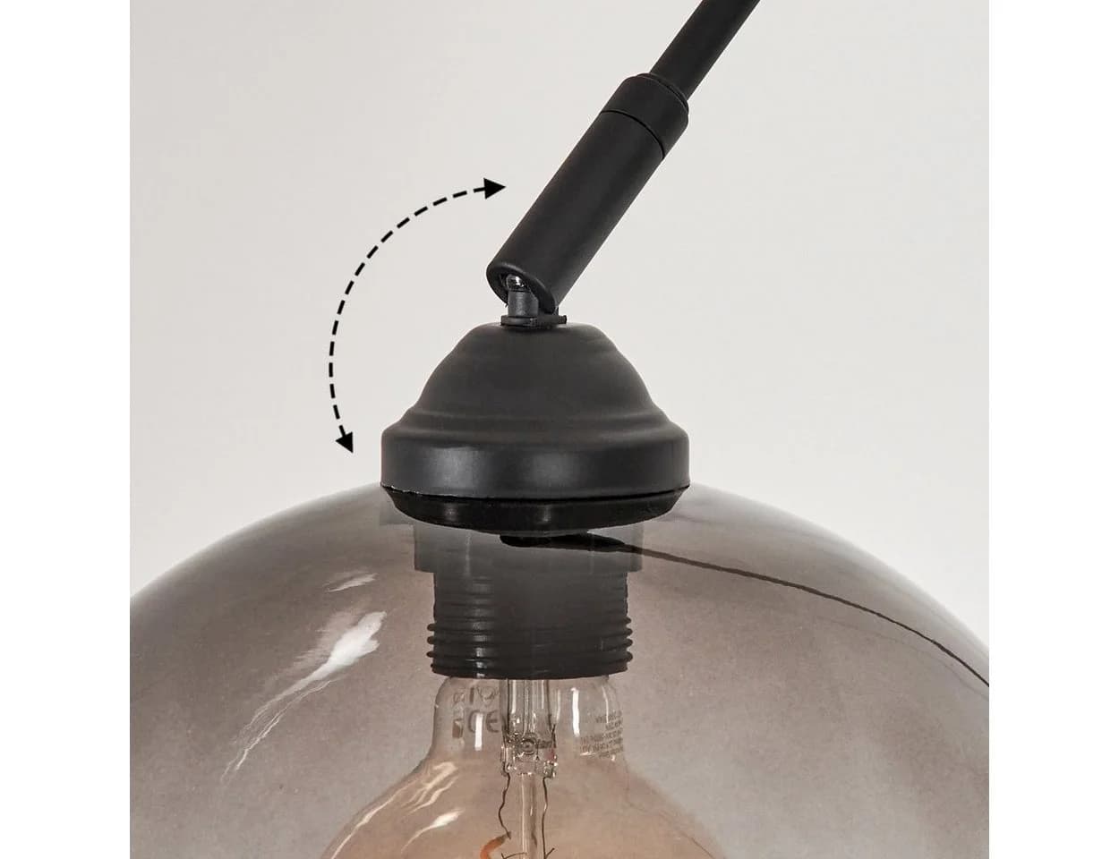 hofstein Stehlampe Schwarz Marmor Metall Glas Modern - Bild 4