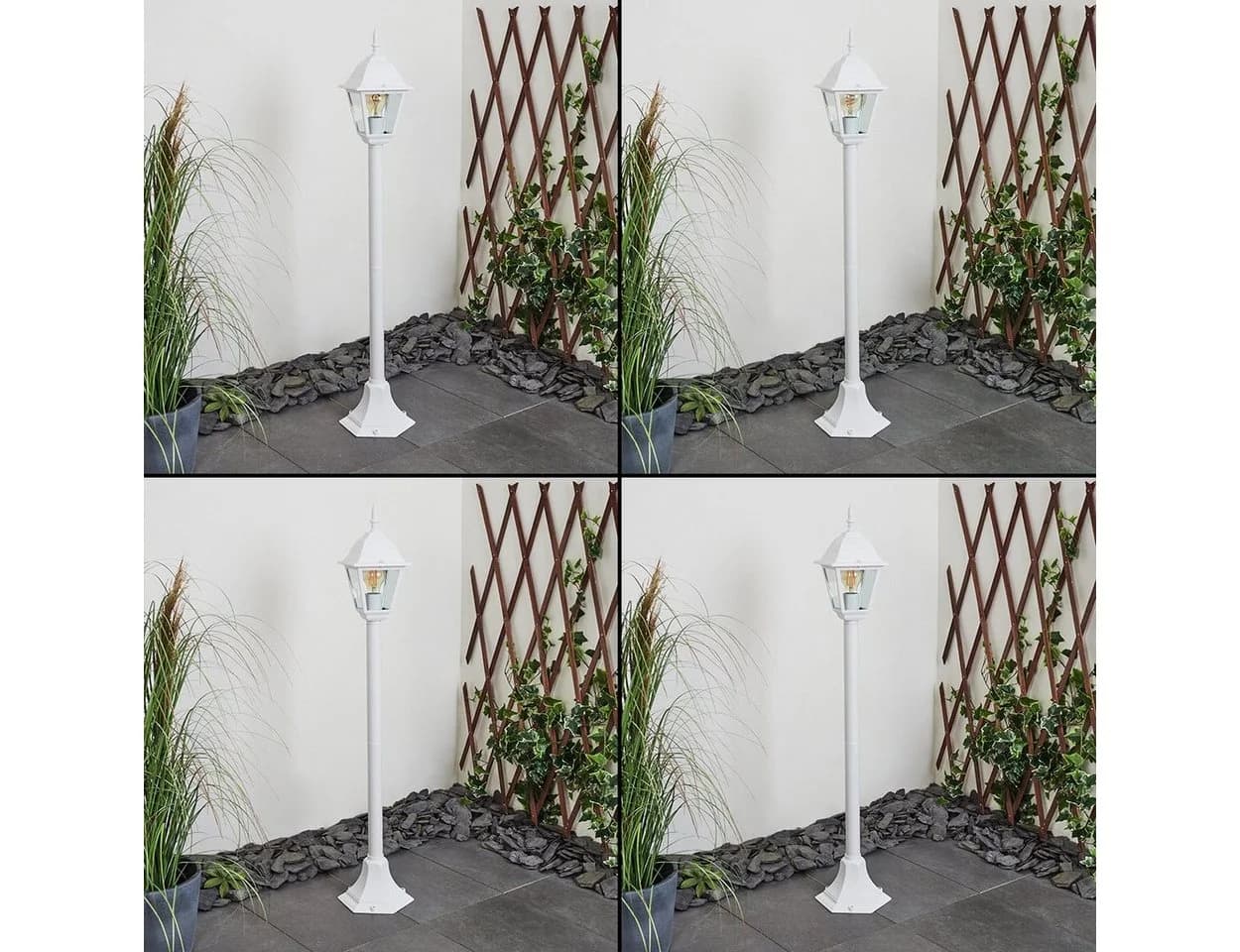 hofstein Pollerleuchte Wegeleuchte Metall/Glas Weiß/Klar E27 - Bild 3