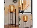 hofstein Stehlampe Schwarz Bernsteinfarben Metall Glas Bild 1