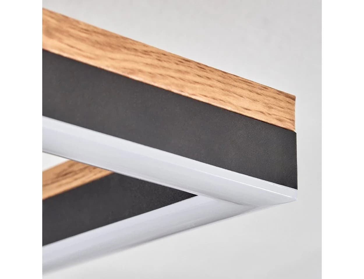 hofstein Deckenleuchte Schwarz/Weiß Holzoptik LED 3000 Kelvin - Bild 3