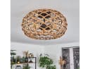 hofstein Deckenleuchte Holz Rattan Metall Schwarz Natur Modern Bild 3
