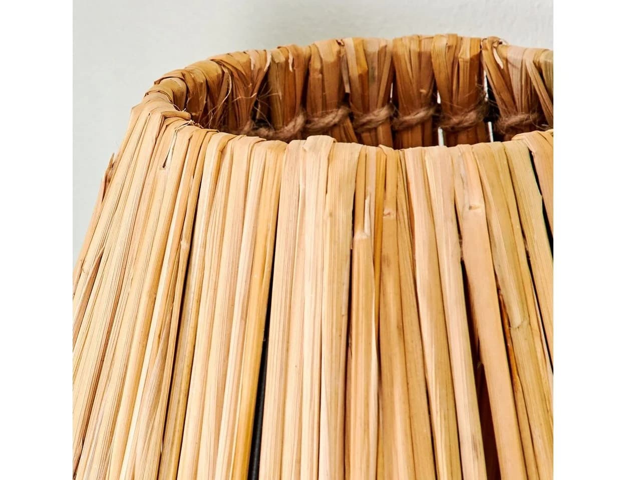 hofstein Tischleuchte Boho Metall/Rattan Schwarz/Natur E14 - Bild 3