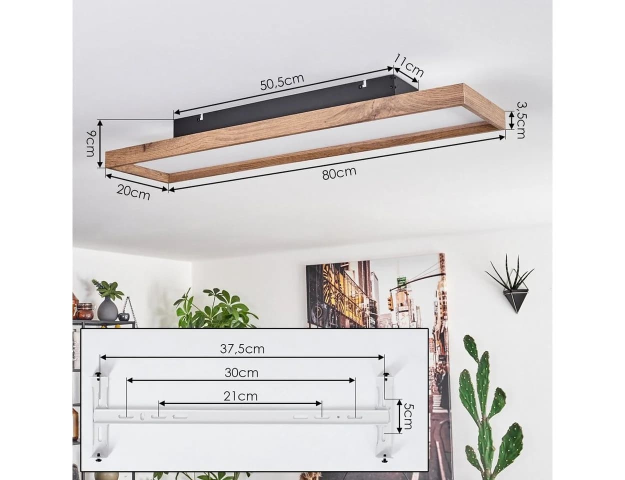 hofstein Deckenleuchte Schwarz/Weiß LED Dimmbar - Bild 4