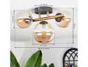 hofstein Deckenleuchte Retro Metall/Glas Schwarz/Gold Bild 5