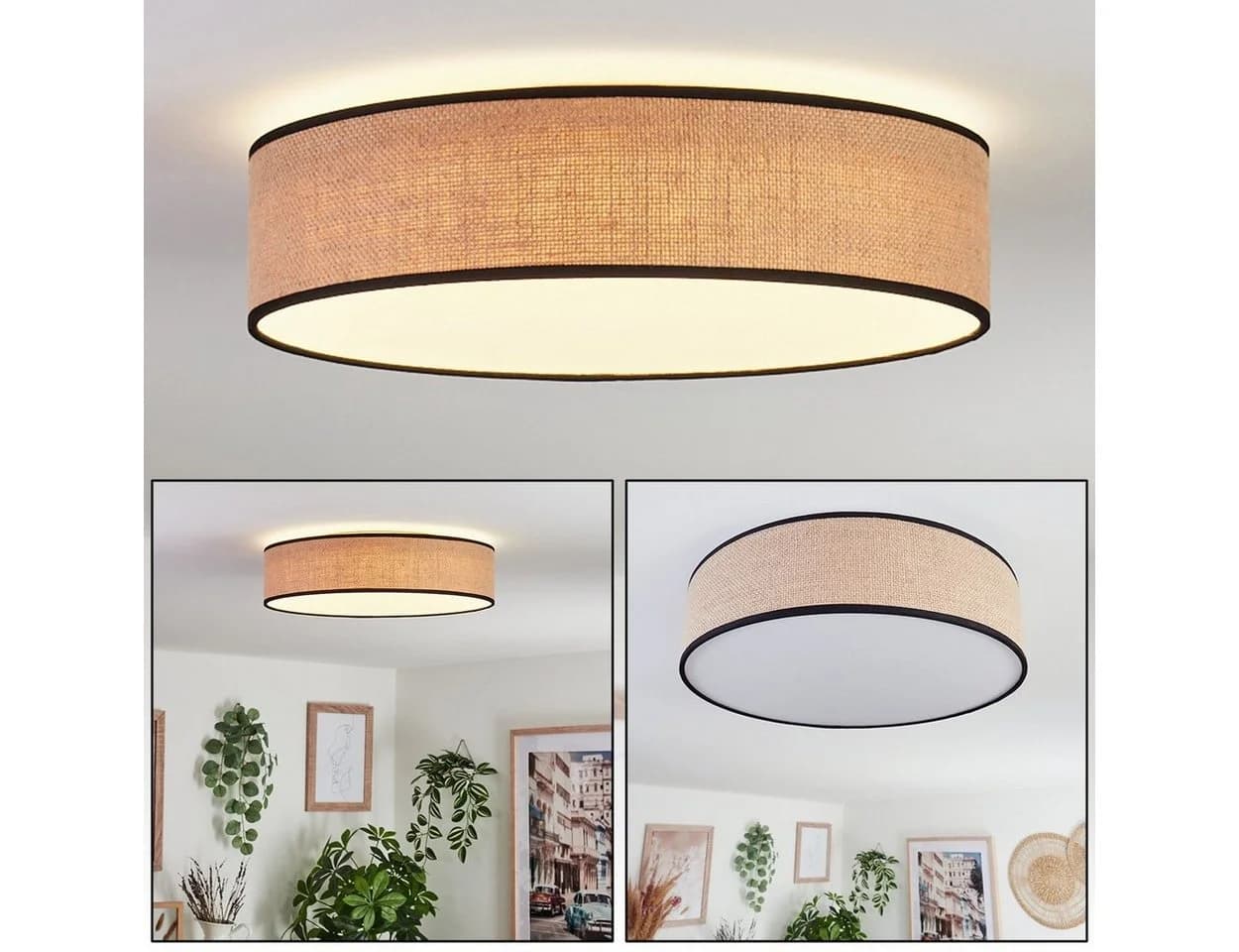 hofstein Deckenleuchte Boho-Design LED Weiß/Schwarz