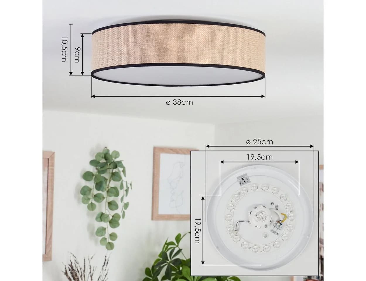 hofstein Deckenleuchte Boho-Design LED Weiß/Schwarz - Bild 5