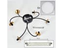 hofstein Deckenleuchte Retro-Design Metall/Glas Schwarz/Gold 6x G9 Bild 5