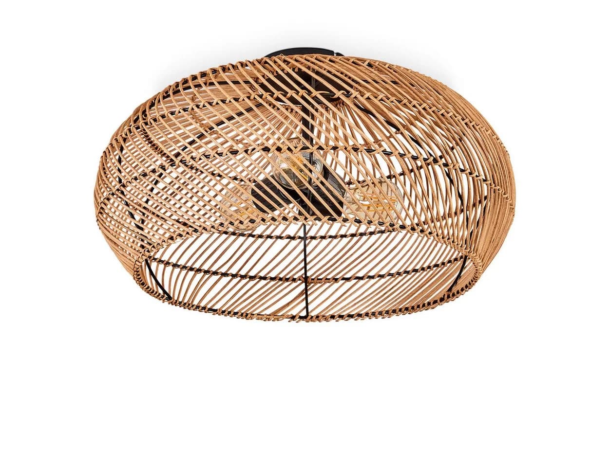 hofstein Deckenleuchte Boho-Design Metall/Rattan Schwarz - Bild 2