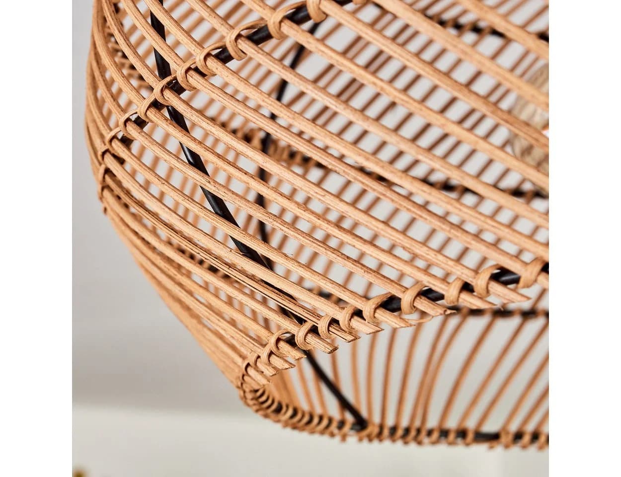 hofstein Deckenleuchte Boho-Design Metall/Rattan Schwarz - Bild 4