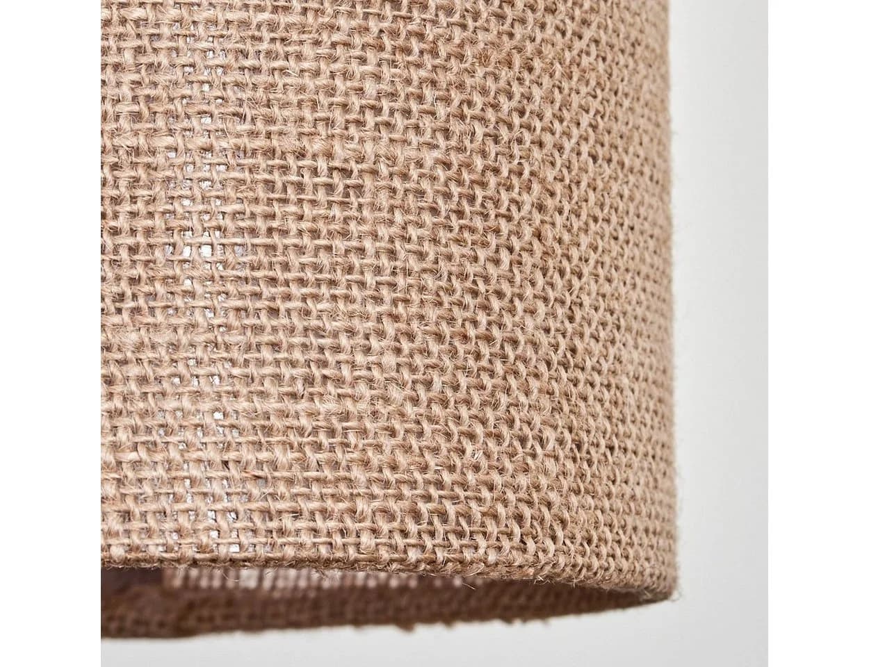 hofstein Pendelleuchte Moderne Hängelampe Holz Metall Leinen Natur Schwarz Beige - Bild 4