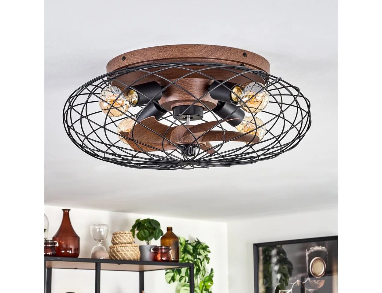 hofstein Deckenleuchte Deckenventilator mit Beleuchtung 4-flammig Ø 30 cm