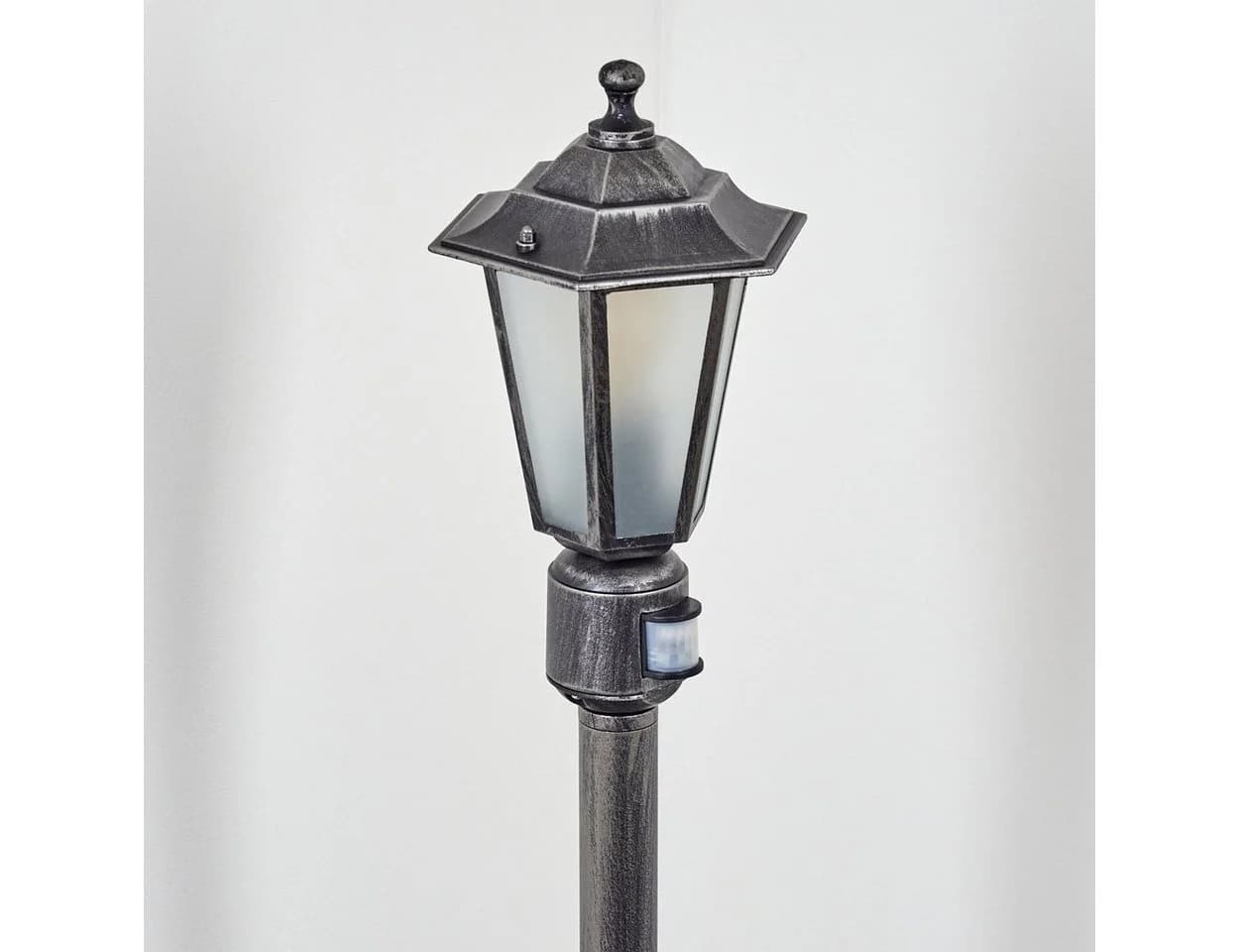 hofstein Pollerleuchte mit Bewegungsmelder Schwarz-Silber E27 - Bild 3
