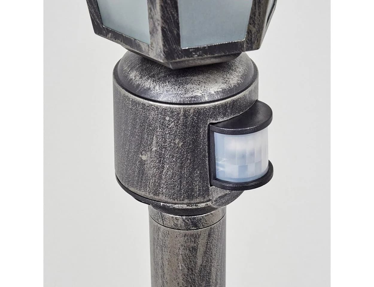 hofstein Pollerleuchte mit Bewegungsmelder Schwarz-Silber E27 - Bild 4