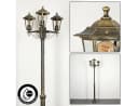 hofstein Außen-Stehlampe Kandelaber Metall/Glas Braun/Gold Bild 2