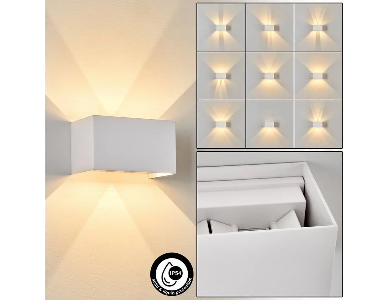 hofstein Außen-Wandleuchte Weiß LED 12W 3000K IP54