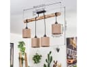 hofstein Deckenleuchte Moderne Deckenlampe Holz/Metall/Leinen Natur/Schwarz/Beige Bild 4