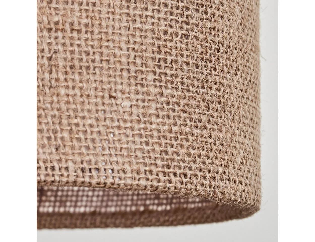 hofstein Pendelleuchte Moderne Hängelampe Holz Metall Leinen Natur Schwarz Beige - Bild 3