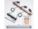 hofstein Pendelleuchte Moderne Hängelampe Holz Metall Leinen Natur Schwarz Beige Bild 5