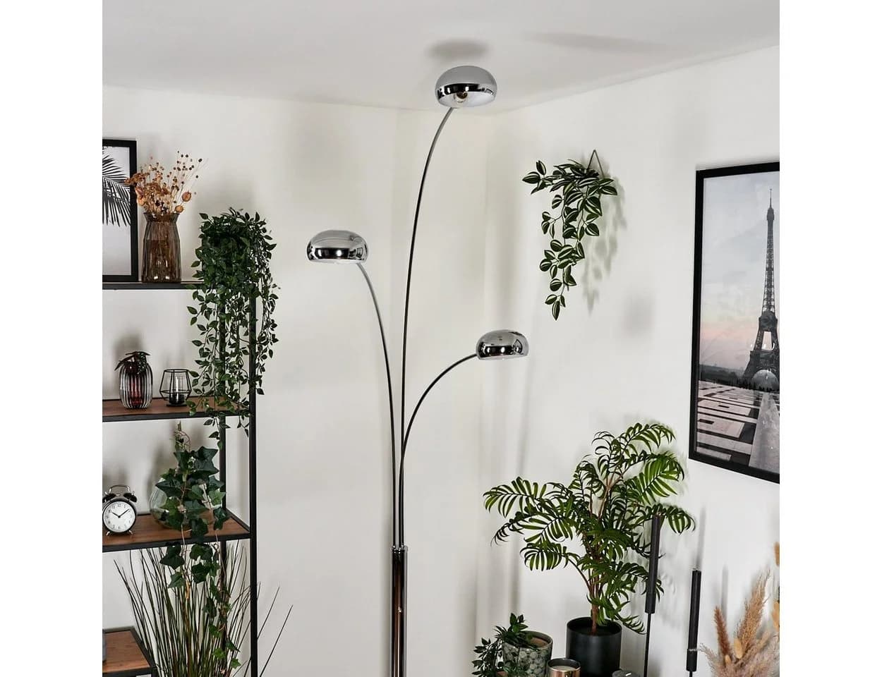 hofstein Stehlampe Metall/Glas Chrom/Weiß 240cm 3x E14 - Bild 3