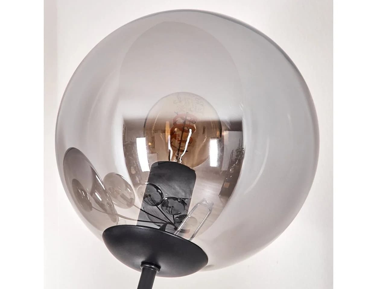hofstein Stehlampe Schwarz/Rauchfarben Metall/Glas 6x E14 - Bild 3