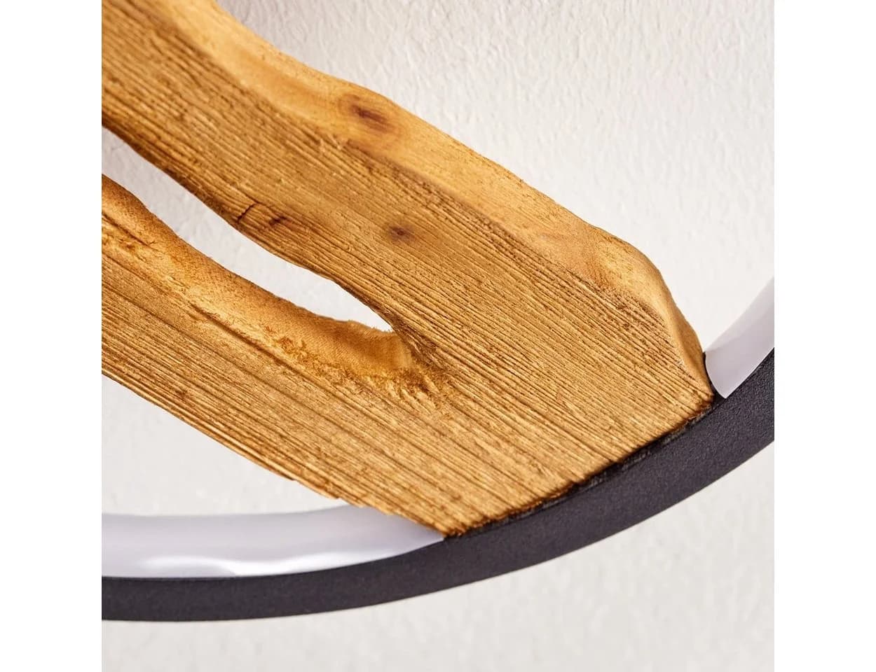 hofstein Deckenleuchte dimmbar LED Metall Holz Kunststoff Schwarz Weiß - Bild 4