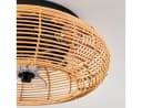 hofstein Deckenventilator mit Beleuchtung Metall/Bambus Schwarz Bild 3