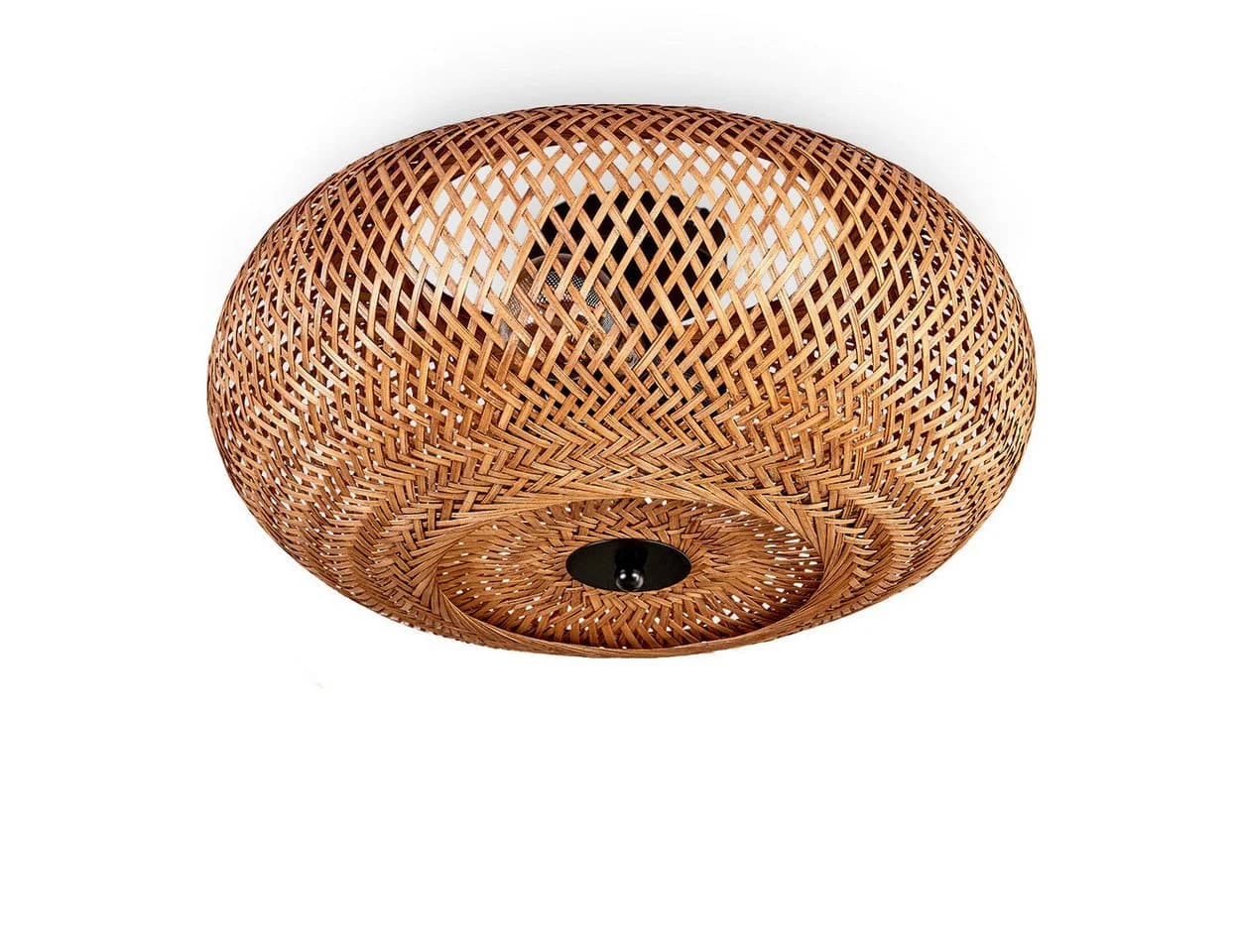 hofstein Deckenleuchte Boho-Design Metall/Bambus/Holz Schwarz/Natur 40cm 3xE27 - Bild 2