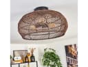 hofstein Deckenleuchte Boho-Design Metall/Rattan Schwarz/Dunkelbraun Bild 3